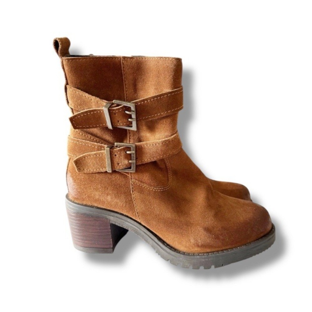 Vintage Foundry Co Women's Charmaine Boots Handmade Burnished Brown Suede Sz 8
